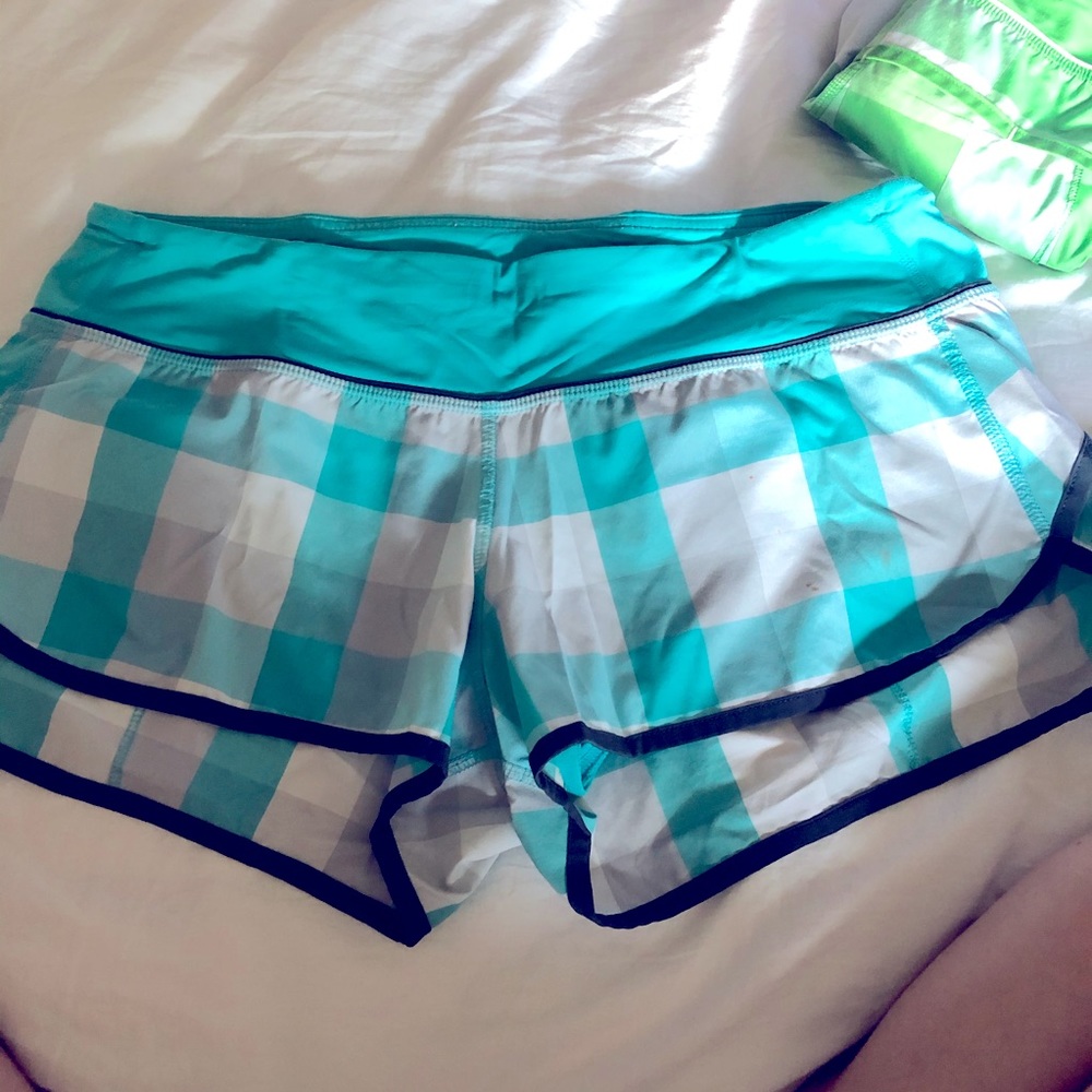 Speed Shorts - teal and white